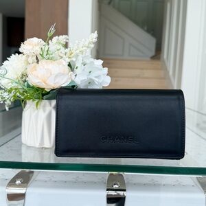 CHANEL Black Leather Empty Glasses Case